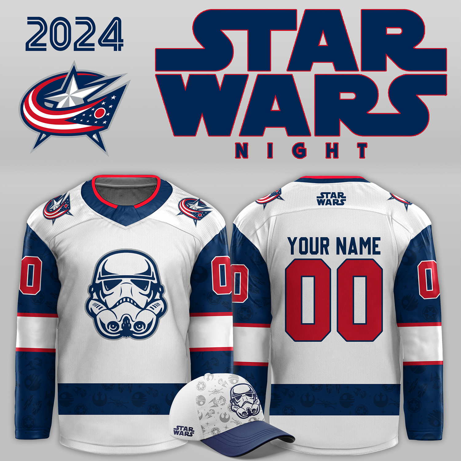 Columbus Blue Jackets x Star Wars Night Custom Jersey - Famjoys Columbus Blue Jackets x Star Wars Night Custom Jersey - Famjoys