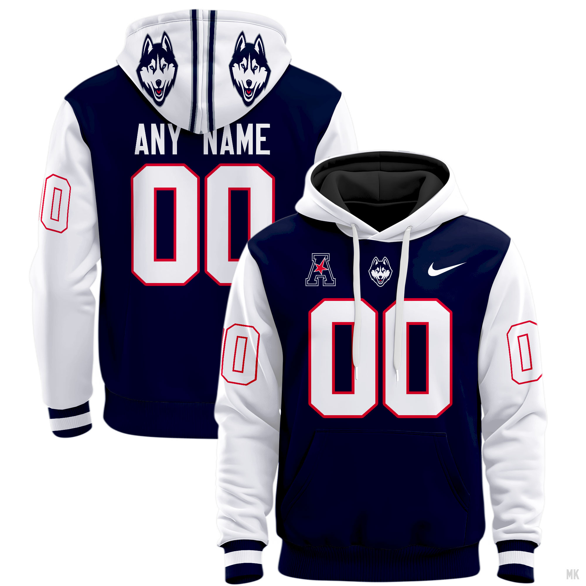 Connecticut Huskies Football Hoodie - Famjoys Connecticut Huskies Football Hoodie - Famjoys