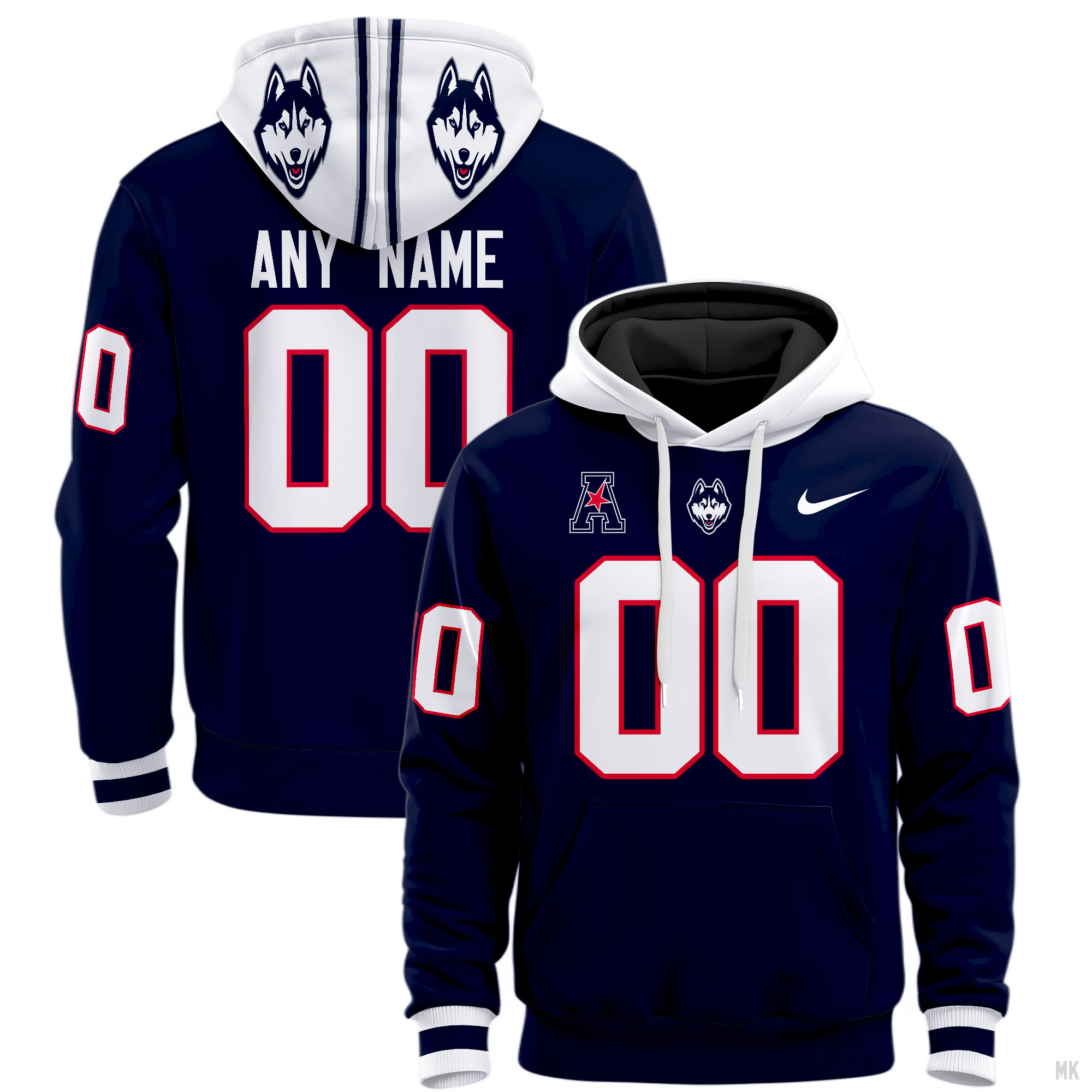 Connecticut Huskies Football Hoodie - Famjoys Connecticut Huskies Football Hoodie - Famjoys