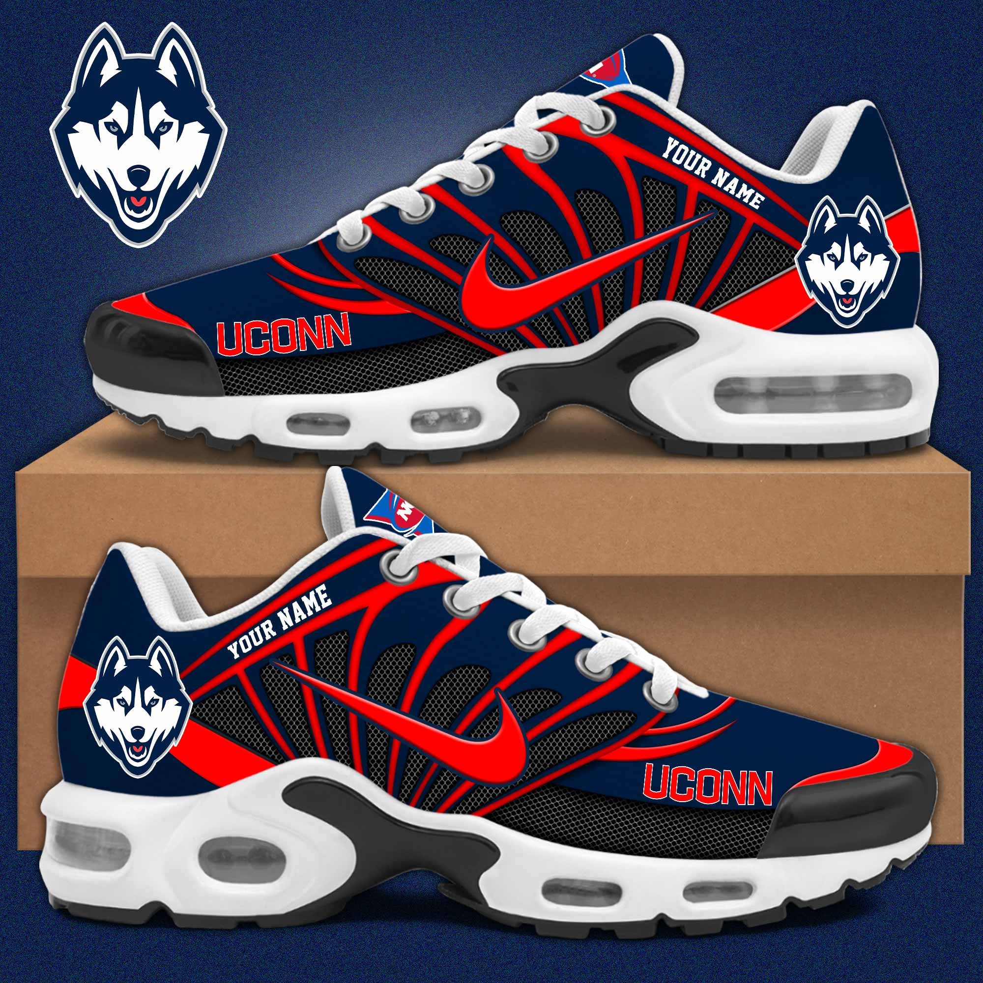Connecticut Huskies Personalized Shoes S516508 - Famjoys Connecticut Huskies Personalized Shoes S516508 - Famjoys
