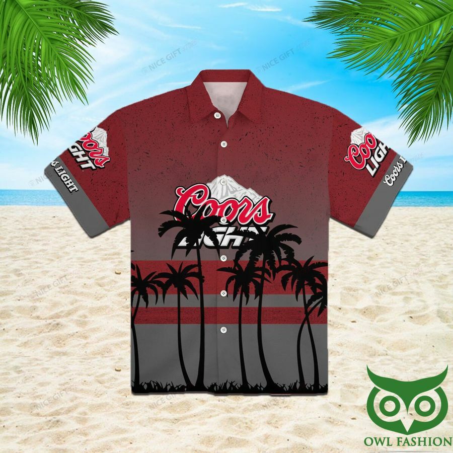 Coors Light Red And Dark Gray Hawaiian Shirt - Famjoys Coors Light Red And Dark Gray Hawaiian Shirt - Famjoys