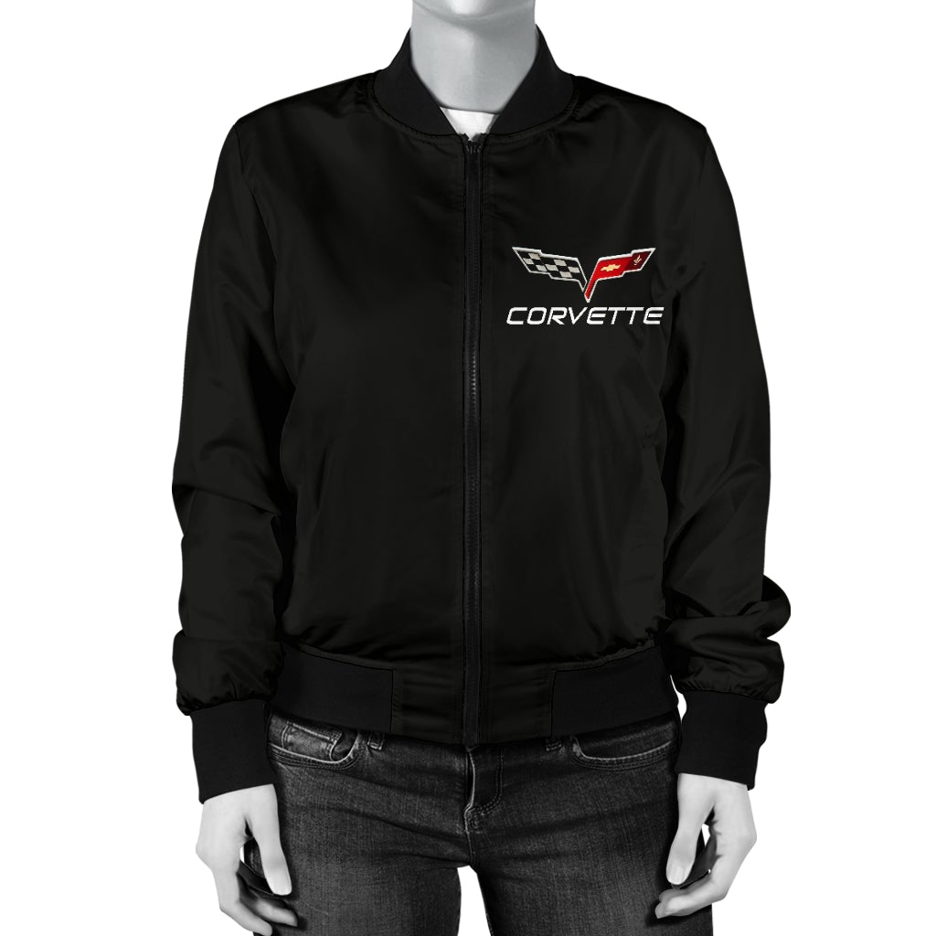 Corvette C6 Women's Bomber Jacket BL - Famjoys Corvette C6 Women's Bomber Jacket BL - Famjoys