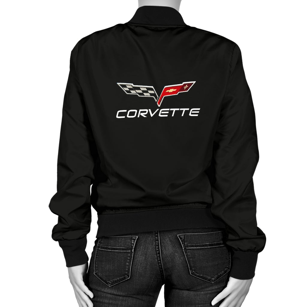 Corvette C6 Women's Bomber Jacket BL - Famjoys Corvette C6 Women's Bomber Jacket BL - Famjoys