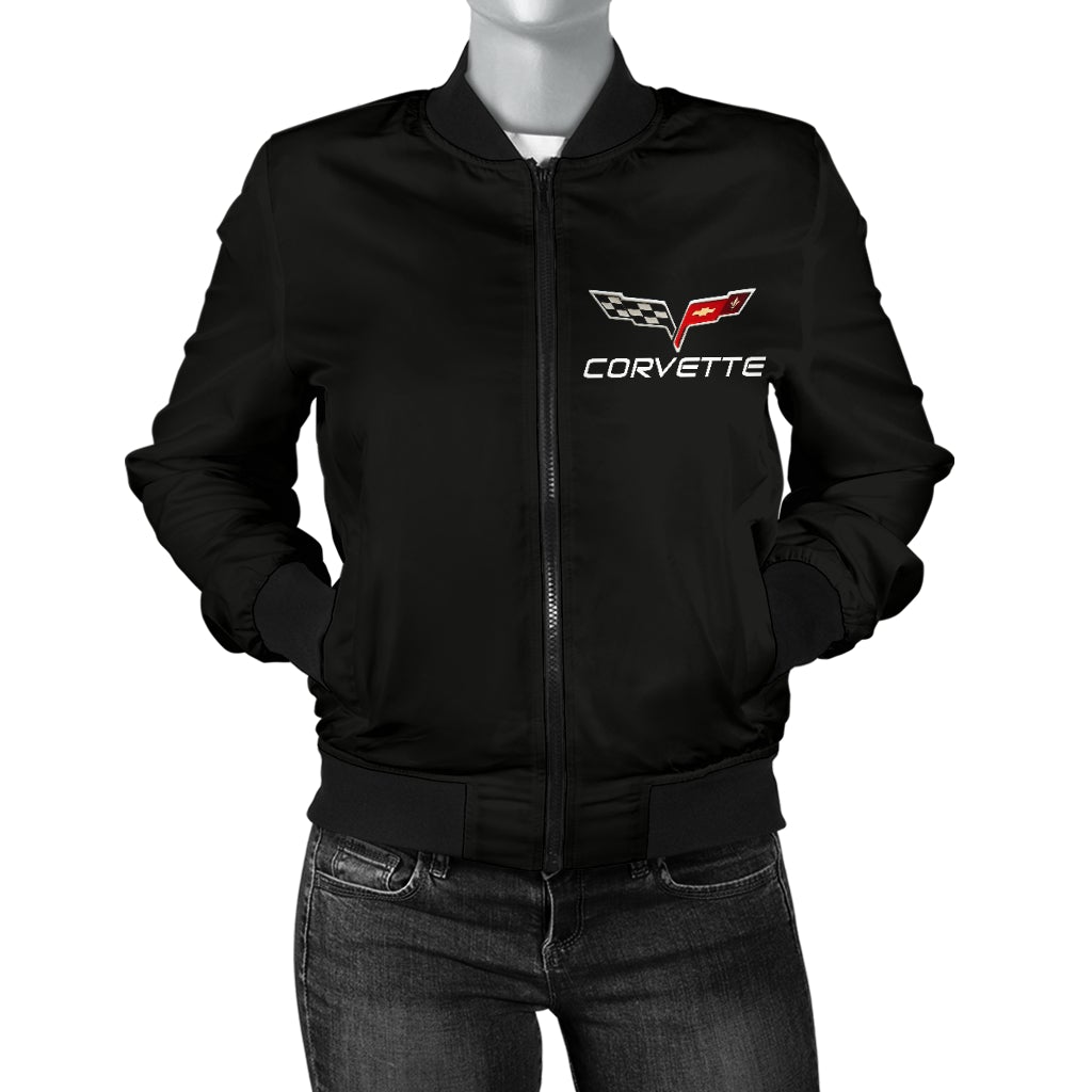 Corvette C6 Women's Bomber Jacket BL - Famjoys Corvette C6 Women's Bomber Jacket BL - Famjoys