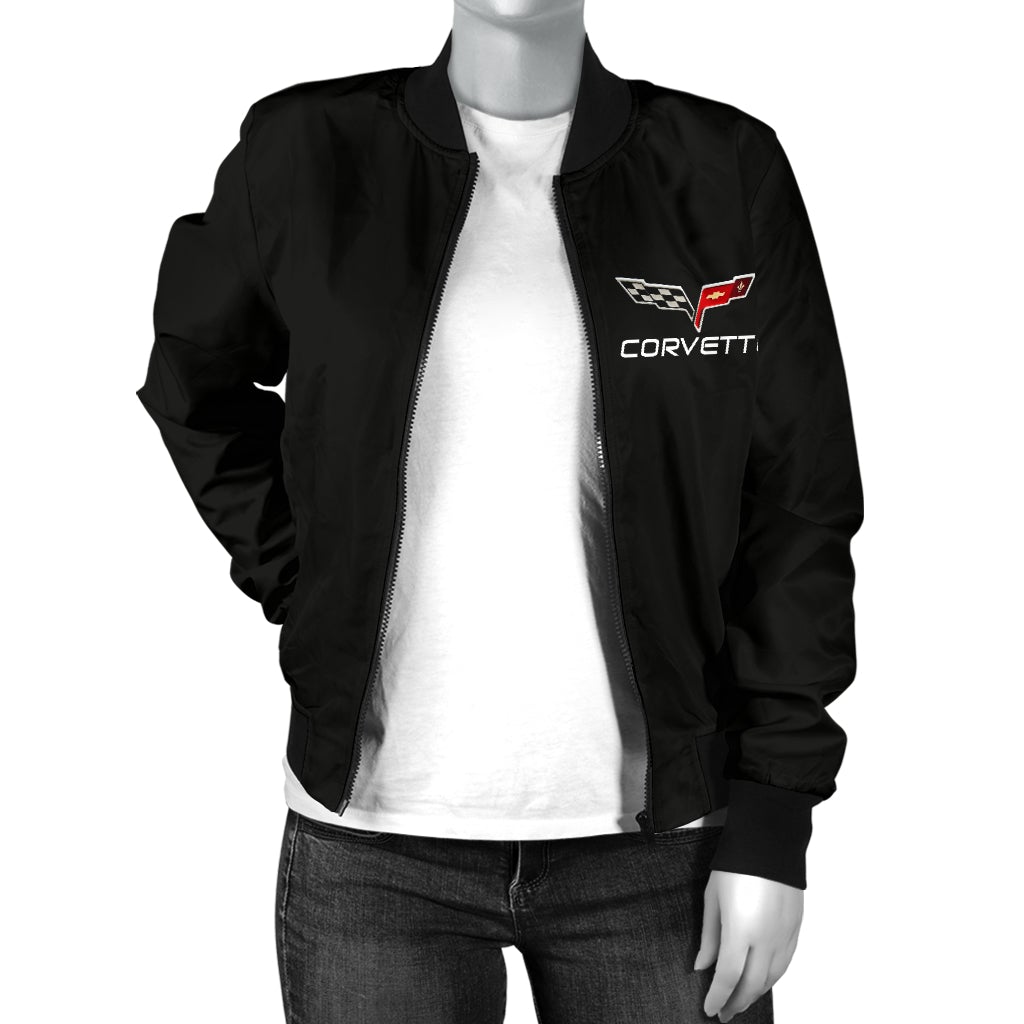 Corvette C6 Women's Bomber Jacket BL - Famjoys Corvette C6 Women's Bomber Jacket BL - Famjoys