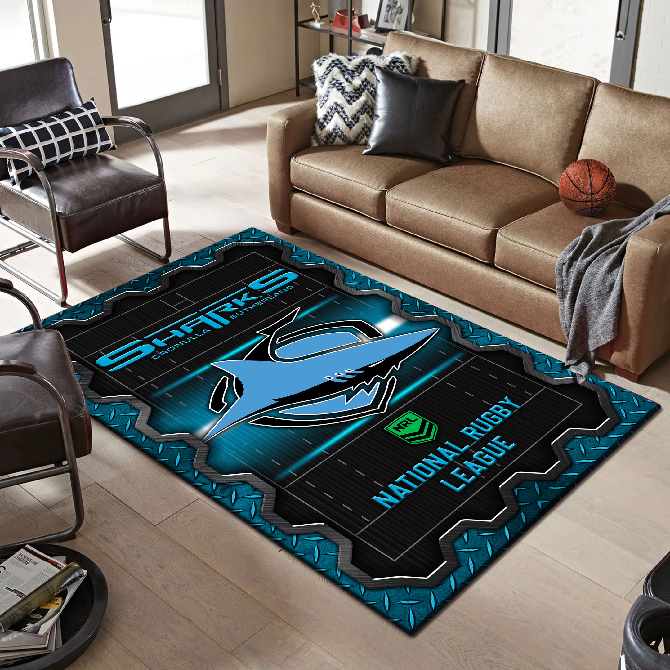 Cronulla Sharks Area Rugs 33 - Famjoys Cronulla Sharks Area Rugs 33 - Famjoys
