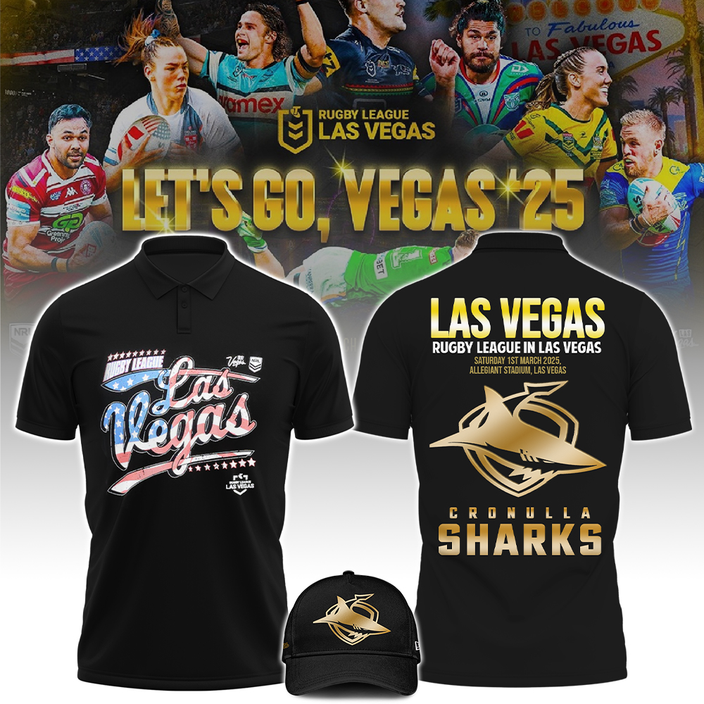 Cronulla Sharks Las Vegas 2025 POLO Limited Edtions - Famjoys Cronulla Sharks Las Vegas 2025 POLO Limited Edtions - Famjoys