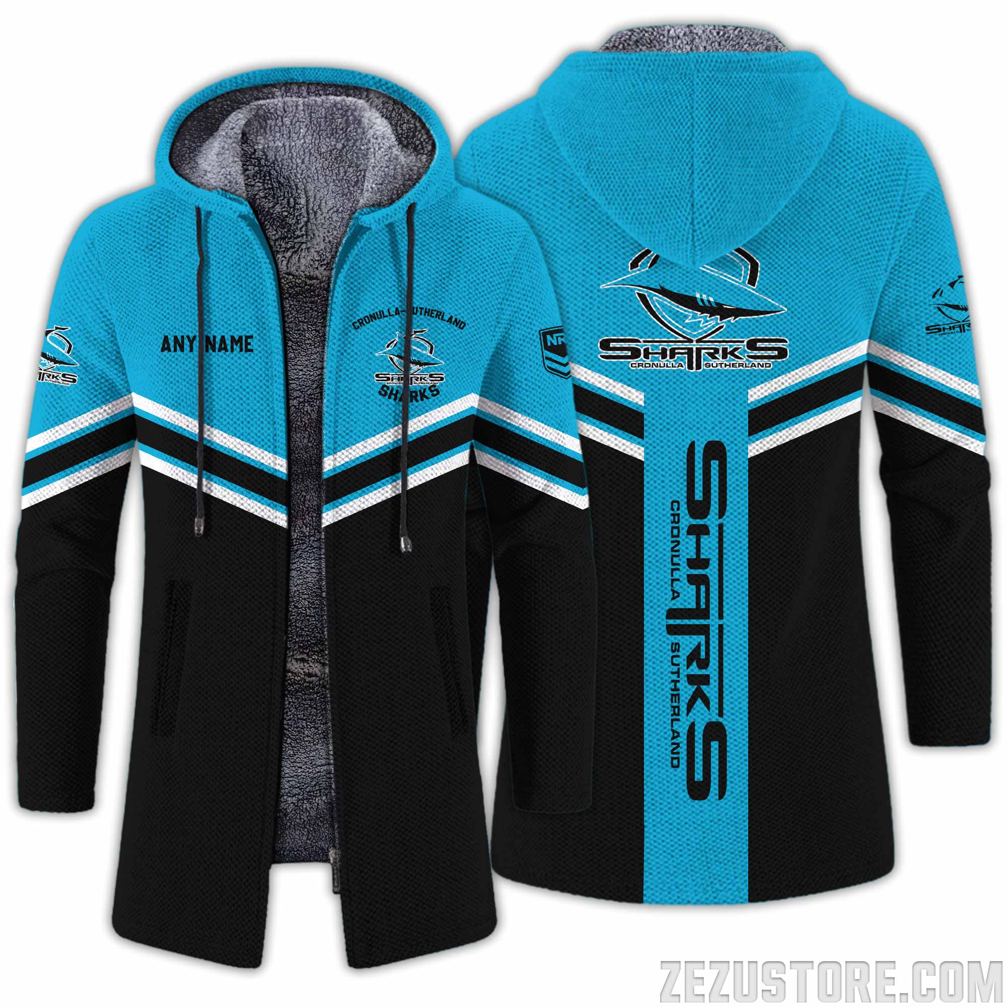 Cronulla-Sutherland Sharks NRL Premium Wind Jacket M02 - Famjoys Cronulla-Sutherland Sharks NRL Premium Wind Jacket M02 - Famjoys