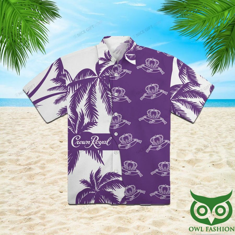 Crown Royal Dark Purple And White Coconut Hawaiian Shirt - Famjoys Crown Royal Dark Purple And White Coconut Hawaiian Shirt - Famjoys