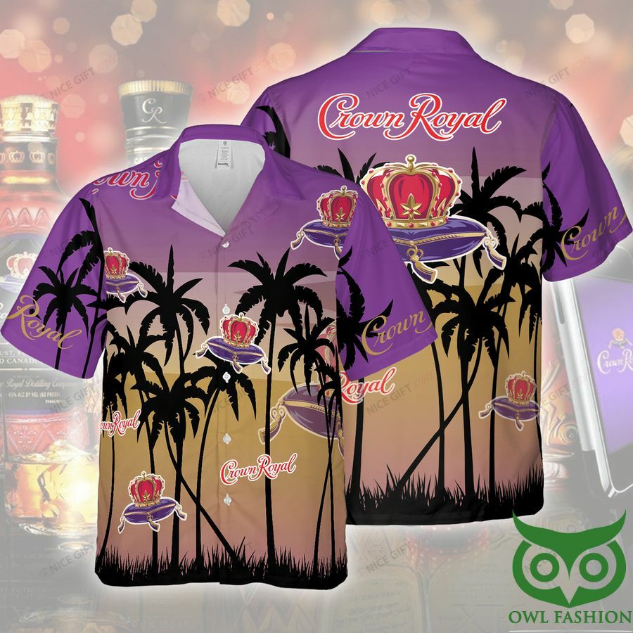Crown Royal Gradient Purple Hawaiian Shirt - Famjoys Crown Royal Gradient Purple Hawaiian Shirt - Famjoys