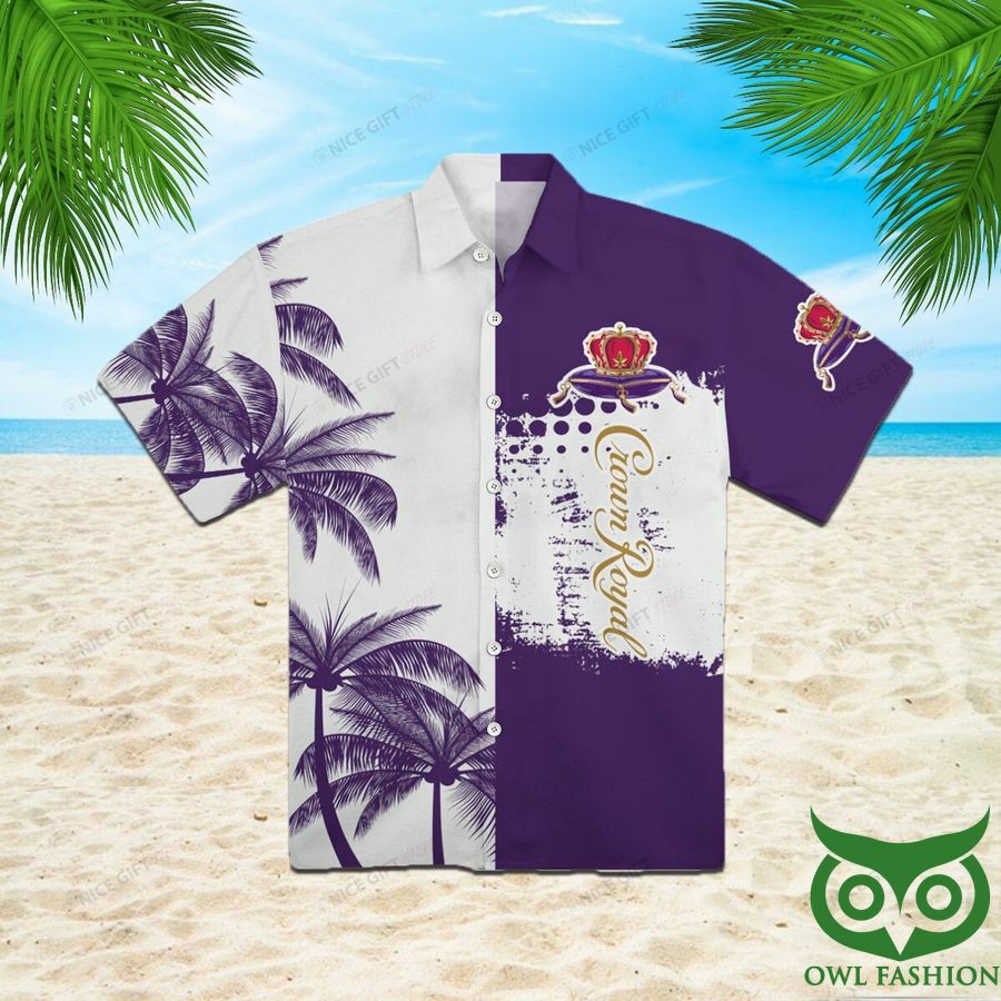 Crown Royal Purple And White Coconut Hawaiian Shirt - Famjoys Crown Royal Purple And White Coconut Hawaiian Shirt - Famjoys