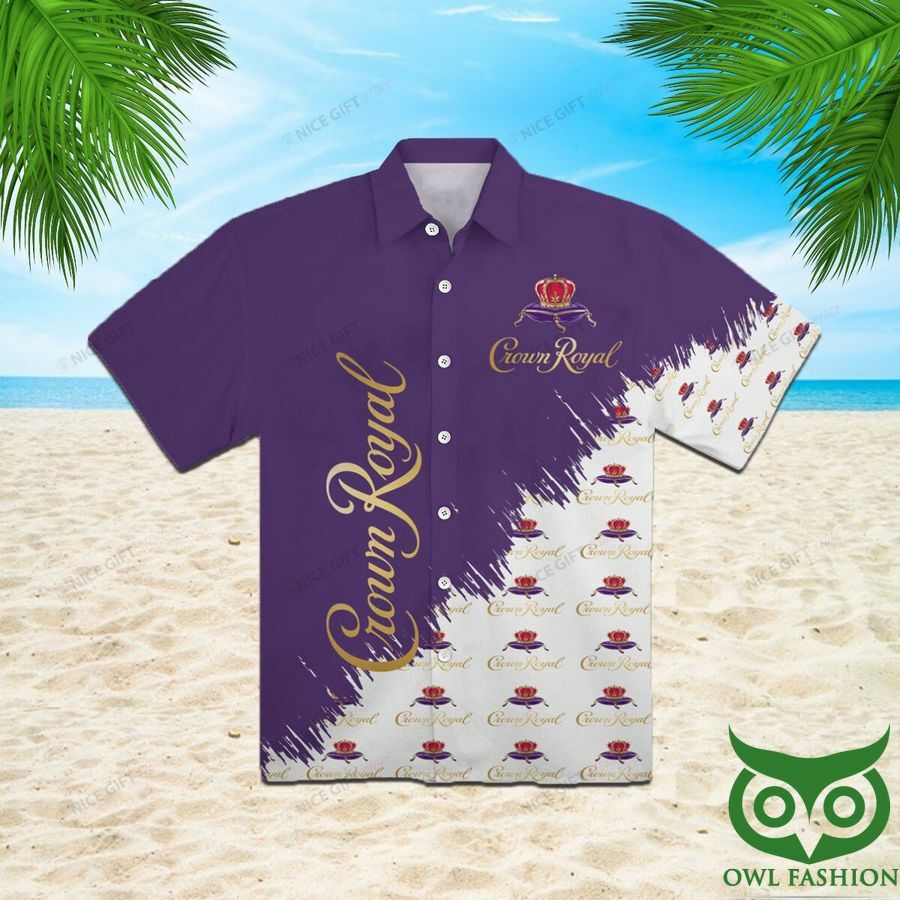Crown Royal White And Purple Hawaiian Shirt - Famjoys Crown Royal White And Purple Hawaiian Shirt - Famjoys