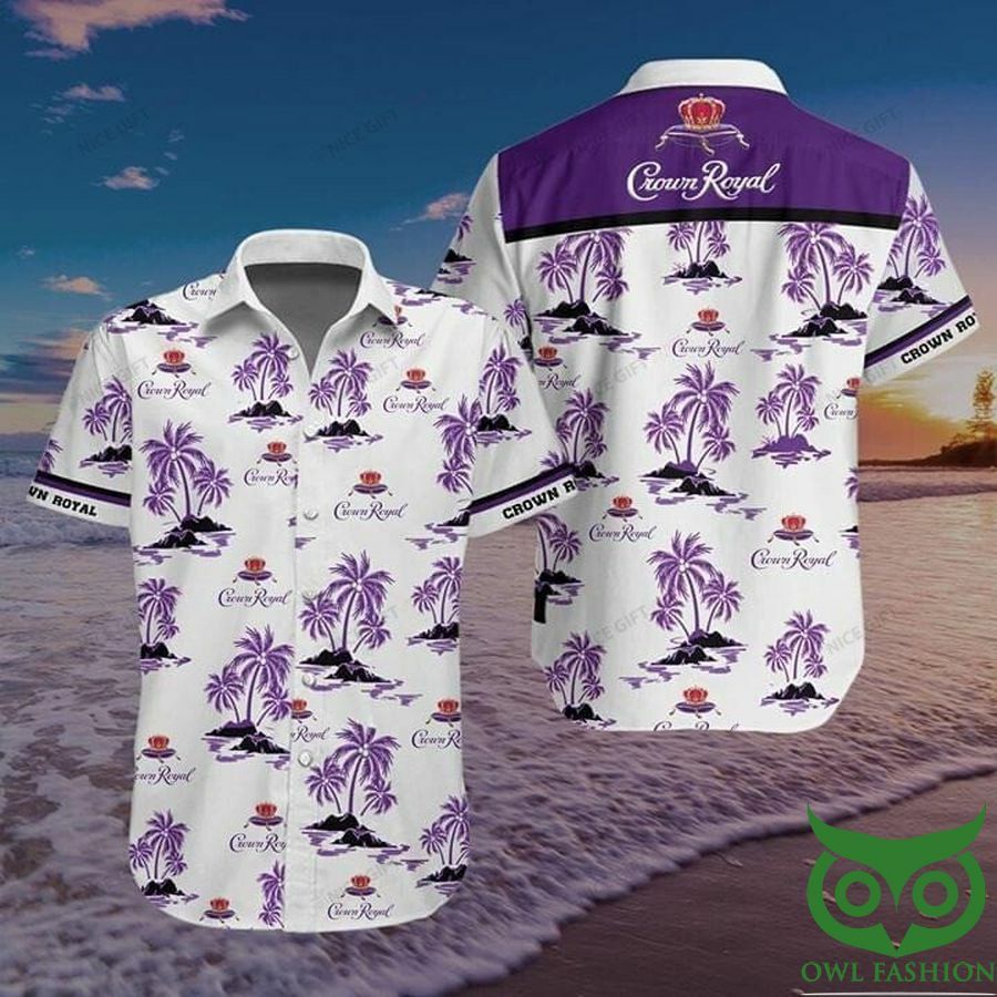 Crown Royal White And Purple Leaves Hawaiian Shirt - Famjoys Crown Royal White And Purple Leaves Hawaiian Shirt - Famjoys