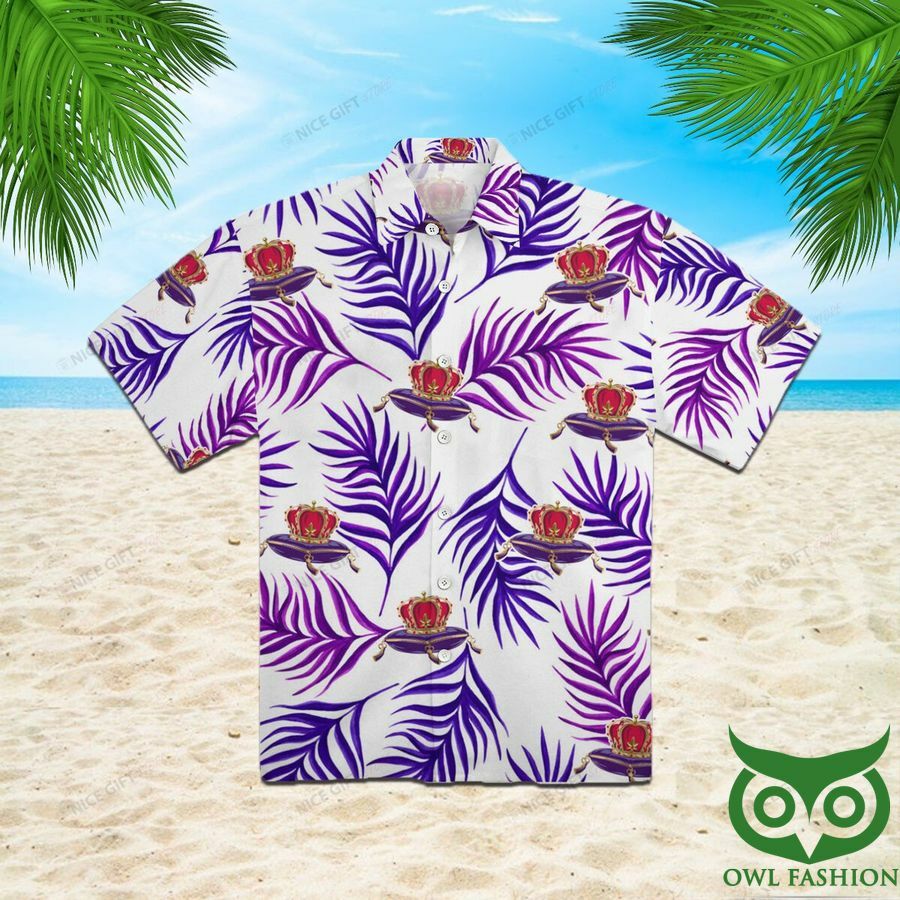 Crown Royal White With Purple Leaves Hawaiian Shirt - Famjoys Crown Royal White With Purple Leaves Hawaiian Shirt - Famjoys