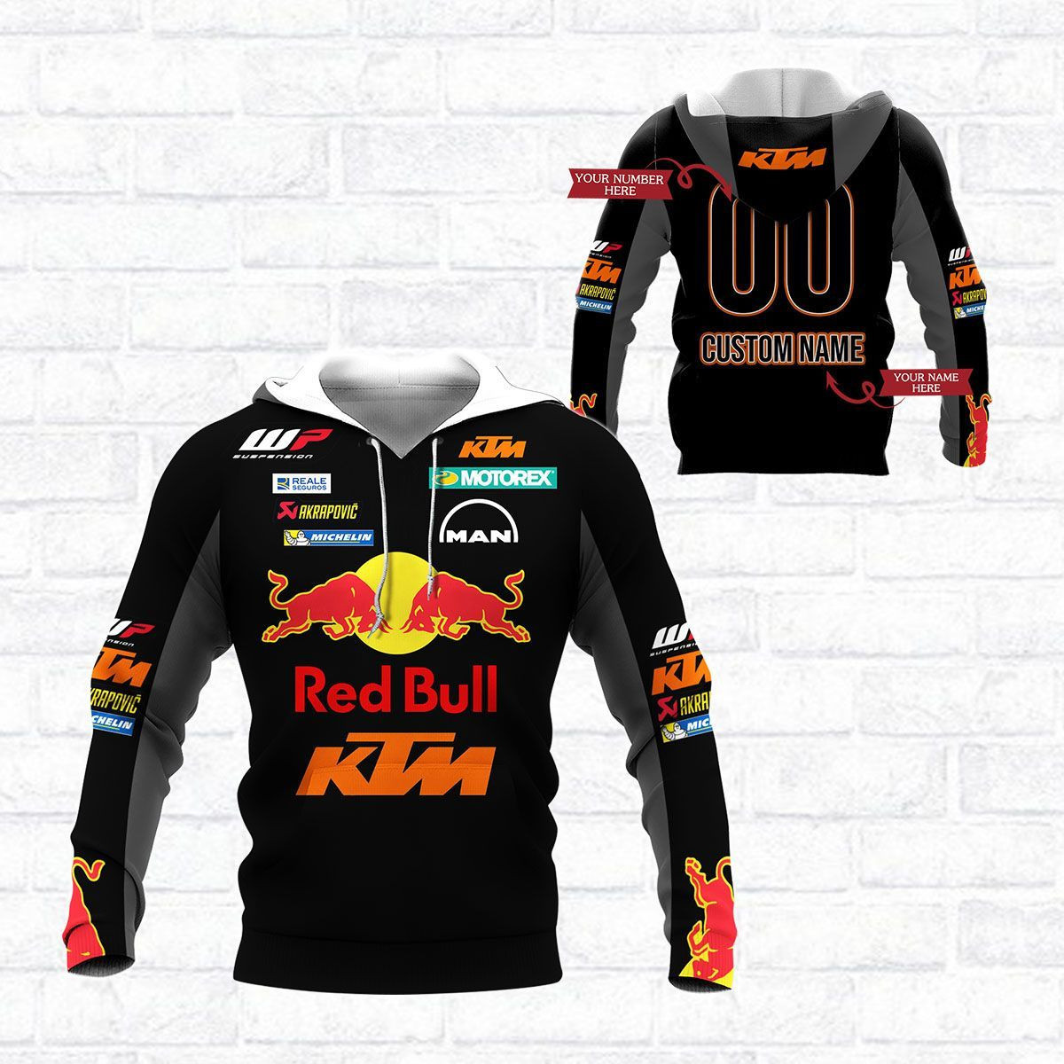 Custom 3D All Over Printed KTM Racing  Shirts Ver1 (Black)