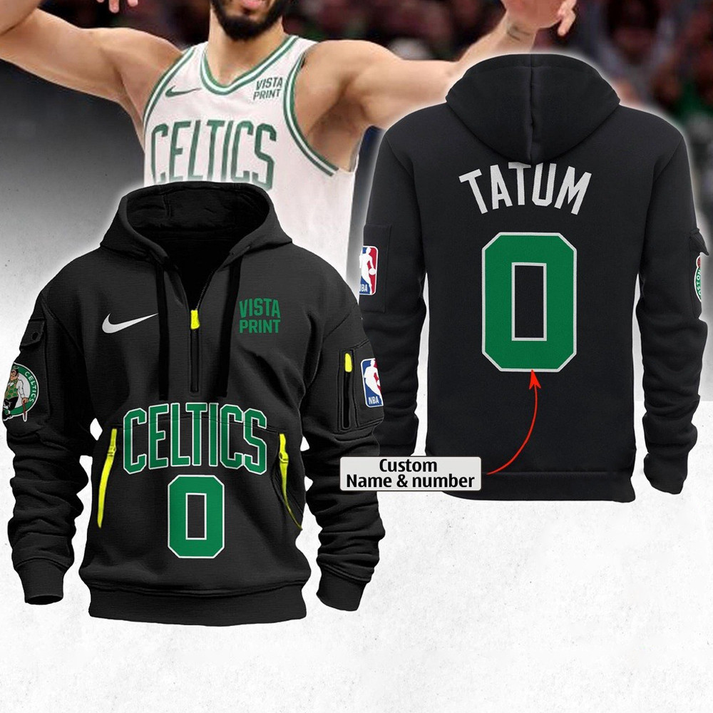 Custom Boston Celtics 2024 Quarter Half Zip Hoodie NBA Finals Inbound Fan Gifts - Famjoys Custom Boston Celtics 2024 Quarter Half Zip Hoodie NBA Finals Inbound Fan Gifts - Famjoys