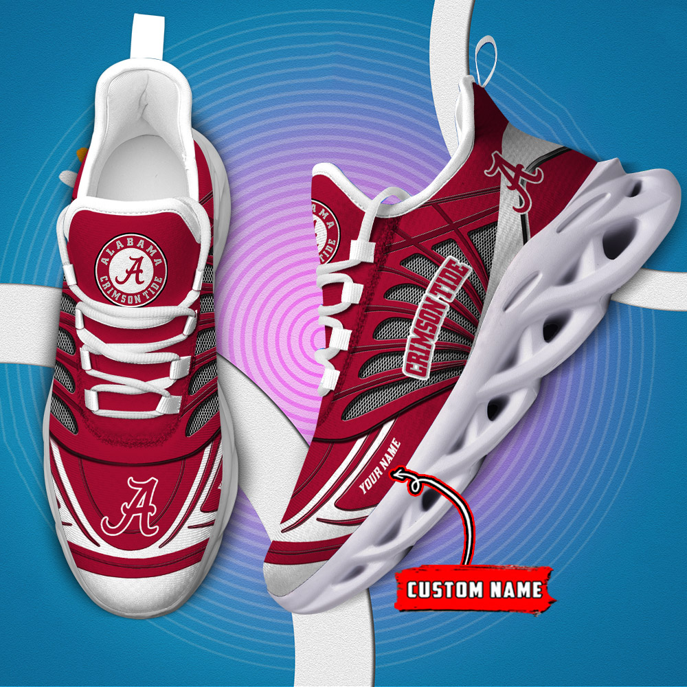 Custom Name 01 Alabama Crimson Tide PERSONALIZED MAX SOUL SHOES DS001 - Famjoys Custom Name 01 Alabama Crimson Tide PERSONALIZED MAX SOUL SHOES DS001 - Famjoys