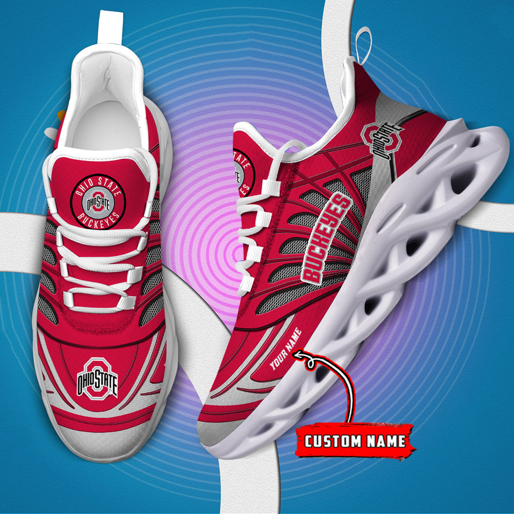 Custom Name 04 Ohio State Buckeyes PERSONALIZED MAX SOUL SHOES DS001 - Famjoys Custom Name 04 Ohio State Buckeyes PERSONALIZED MAX SOUL SHOES DS001 - Famjoys