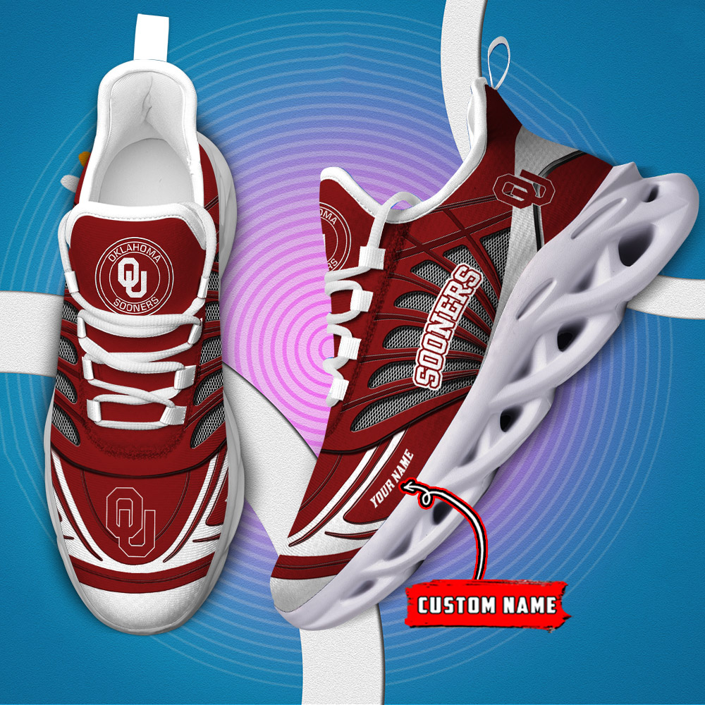 Custom Name 10 Oklahoma Sooners PERSONALIZED MAX SOUL SHOES DS001 - Famjoys Custom Name 10 Oklahoma Sooners PERSONALIZED MAX SOUL SHOES DS001 - Famjoys