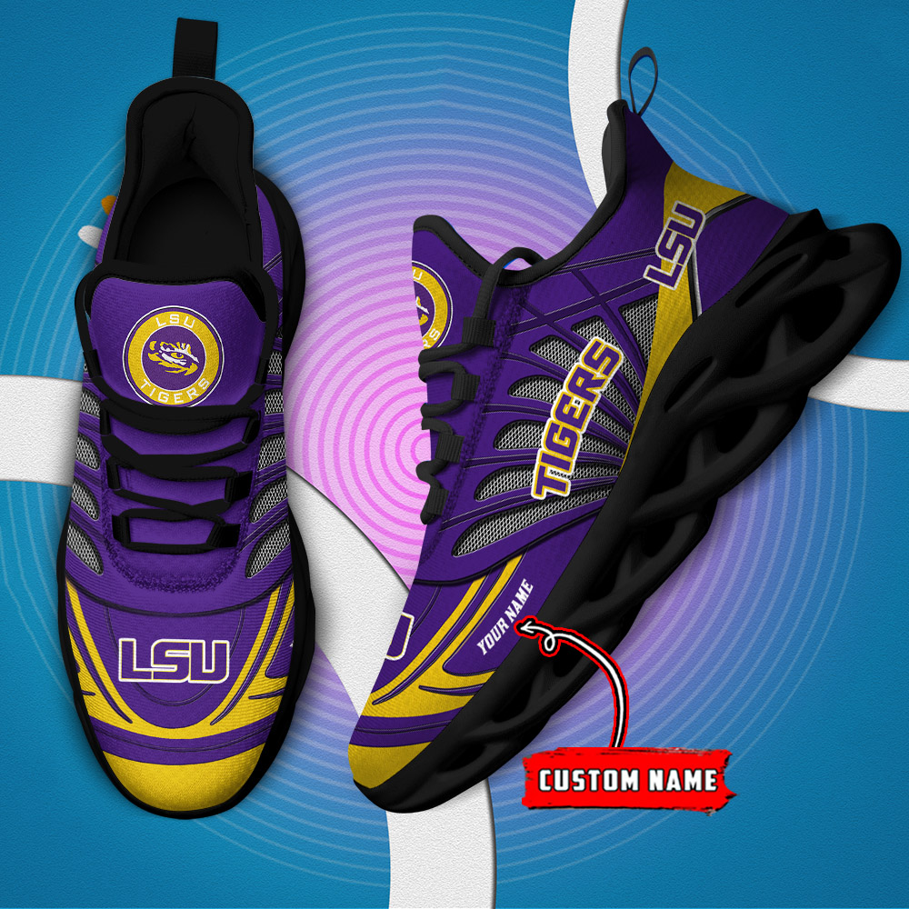 Custom Name 13 LSU Tigers PERSONALIZED MAX SOUL SHOES DS001 - Famjoys Custom Name 13 LSU Tigers PERSONALIZED MAX SOUL SHOES DS001 - Famjoys