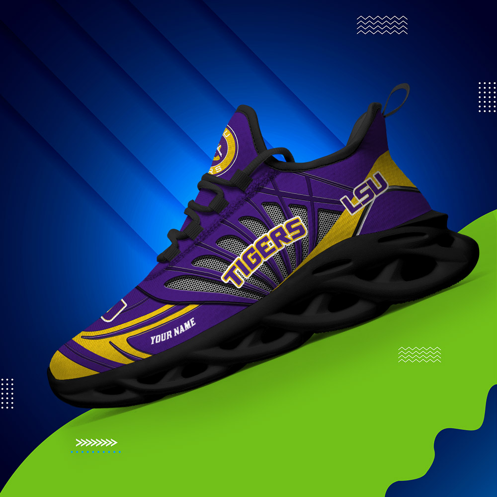 Custom Name 13 LSU Tigers PERSONALIZED MAX SOUL SHOES DS001 - Famjoys Custom Name 13 LSU Tigers PERSONALIZED MAX SOUL SHOES DS001 - Famjoys