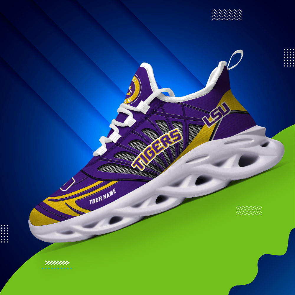 Custom Name 13 LSU Tigers PERSONALIZED MAX SOUL SHOES DS001 - Famjoys Custom Name 13 LSU Tigers PERSONALIZED MAX SOUL SHOES DS001 - Famjoys