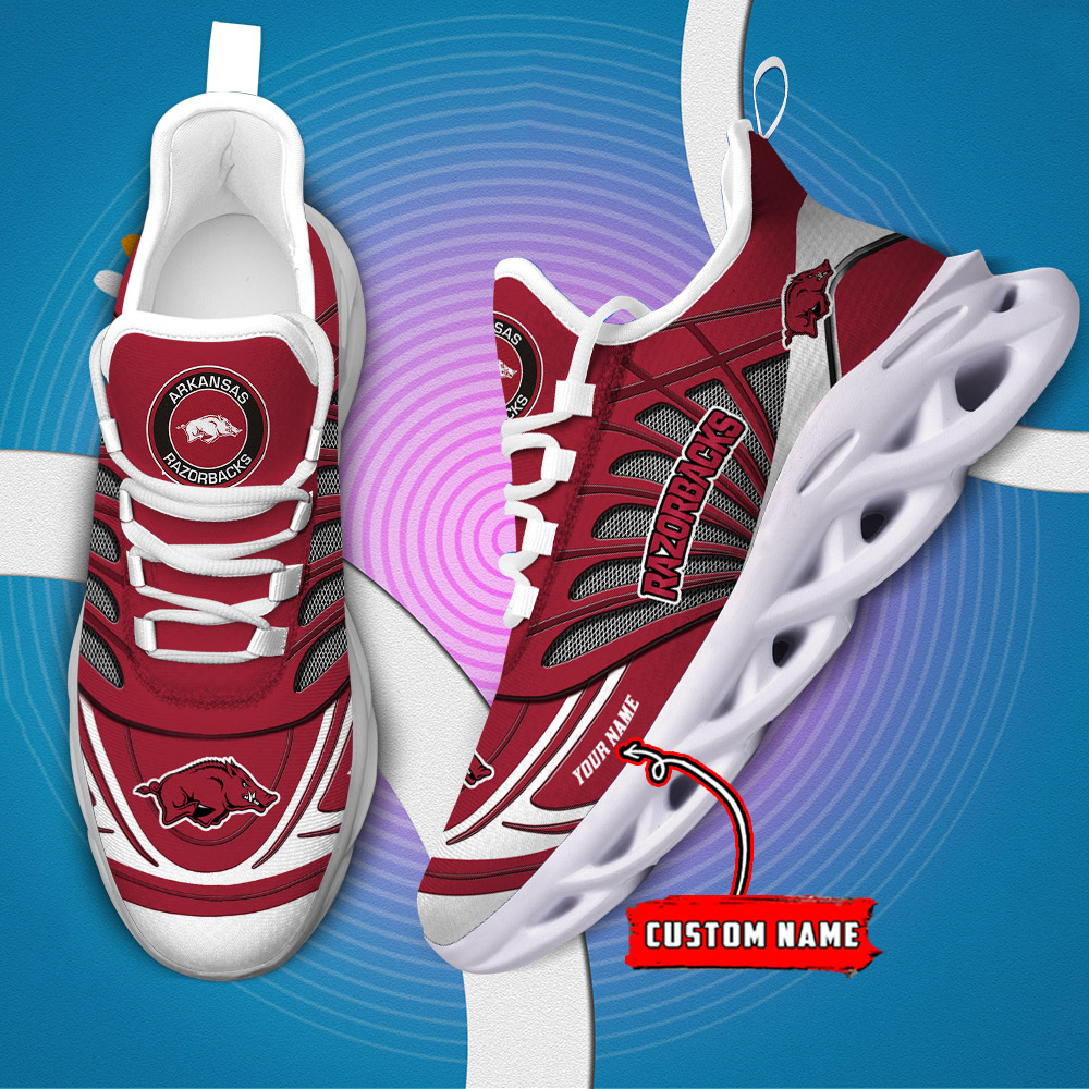 Custom Name 22 Arkansas Razorbacks PERSONALIZED MAX SOUL SHOES DS001 - Famjoys Custom Name 22 Arkansas Razorbacks PERSONALIZED MAX SOUL SHOES DS001 - Famjoys