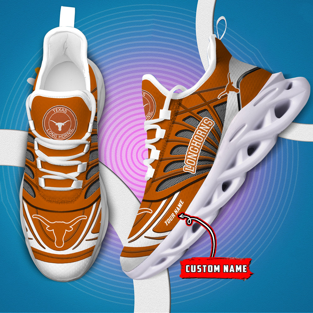 Custom Name 32 Texas Longhorns PERSONALIZED MAX SOUL SHOES DS001 - Famjoys Custom Name 32 Texas Longhorns PERSONALIZED MAX SOUL SHOES DS001 - Famjoys