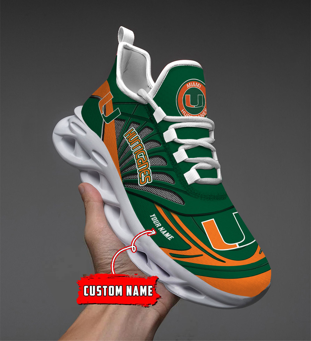 Custom Name 36 Miami Hurricanes PERSONALIZED MAX SOUL SHOES DS001 - Famjoys Custom Name 36 Miami Hurricanes PERSONALIZED MAX SOUL SHOES DS001 - Famjoys