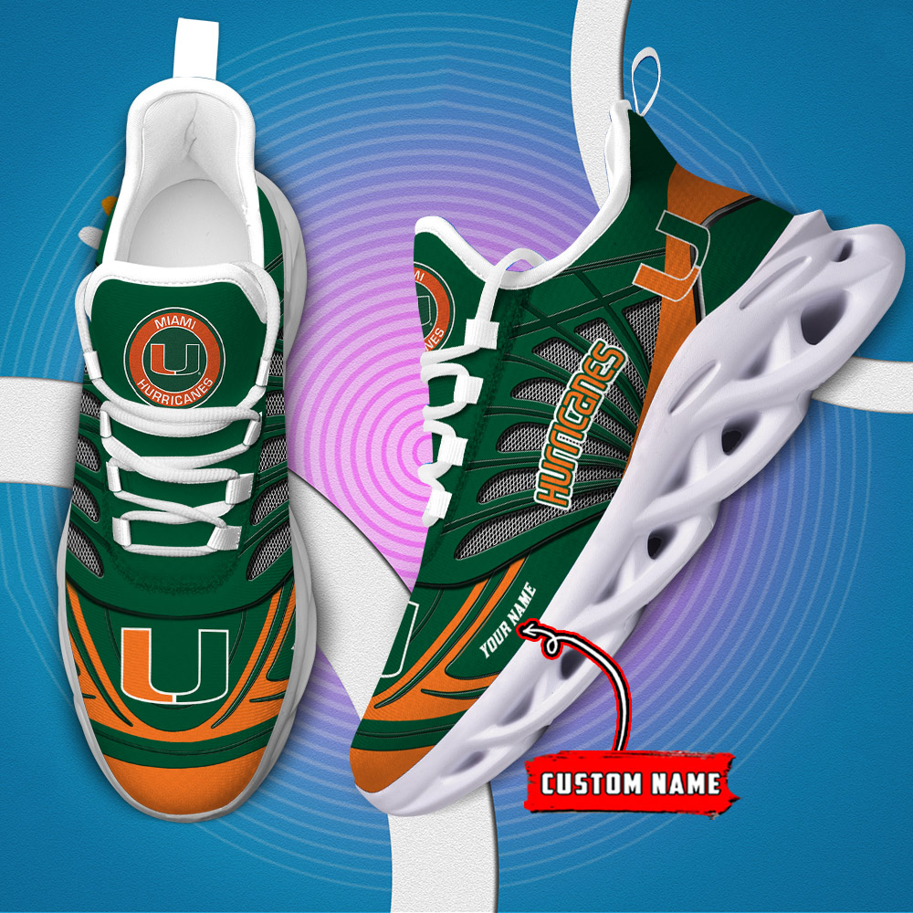 Custom Name 36 Miami Hurricanes PERSONALIZED MAX SOUL SHOES DS001 - Famjoys Custom Name 36 Miami Hurricanes PERSONALIZED MAX SOUL SHOES DS001 - Famjoys