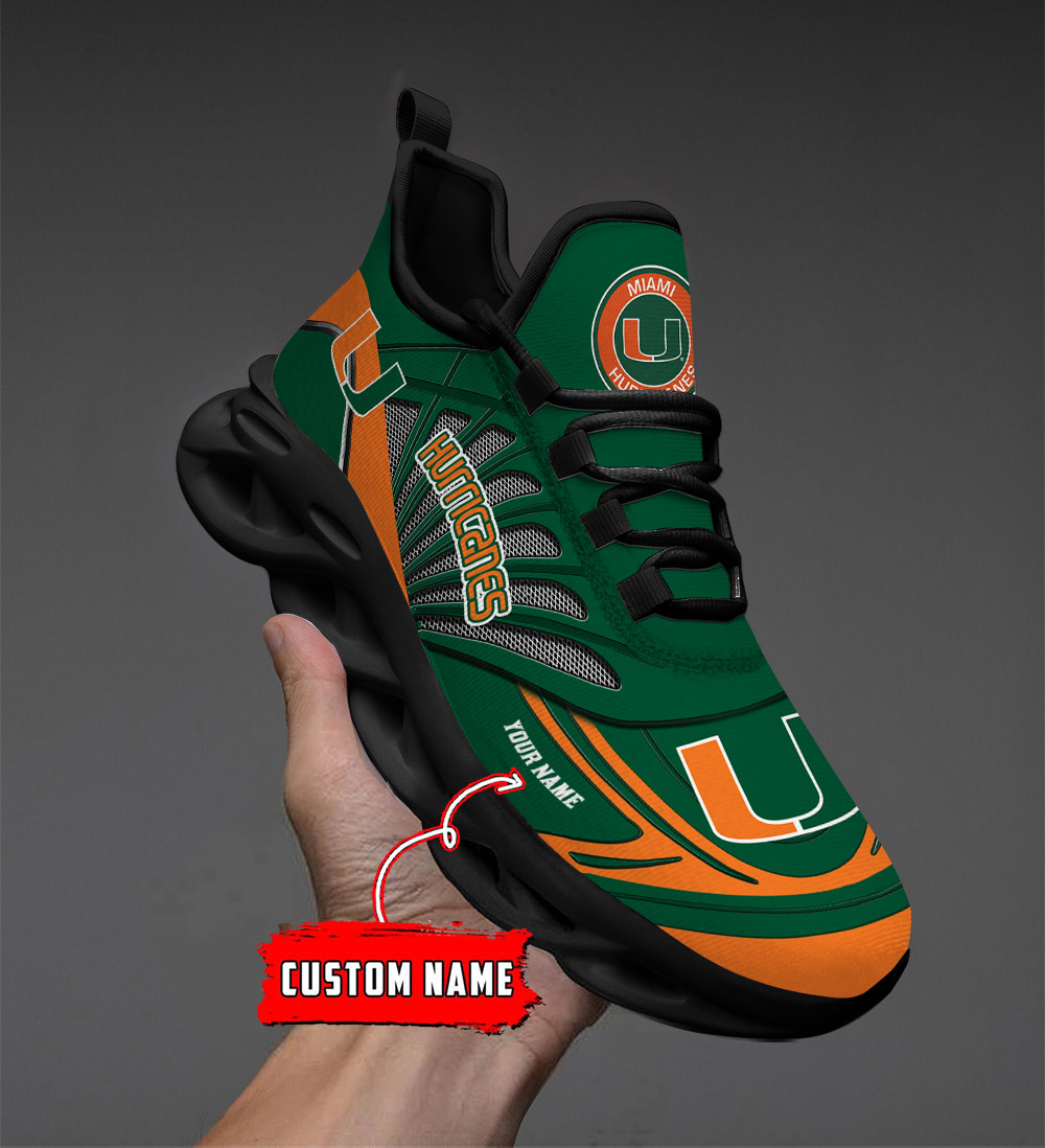 Custom Name 36 Miami Hurricanes PERSONALIZED MAX SOUL SHOES DS001 - Famjoys Custom Name 36 Miami Hurricanes PERSONALIZED MAX SOUL SHOES DS001 - Famjoys