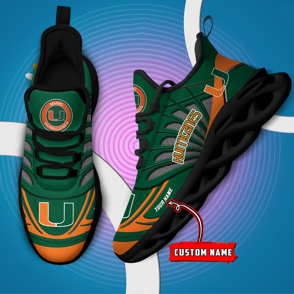 Custom Name 36 Miami Hurricanes PERSONALIZED MAX SOUL SHOES DS001 - Famjoys Custom Name 36 Miami Hurricanes PERSONALIZED MAX SOUL SHOES DS001 - Famjoys