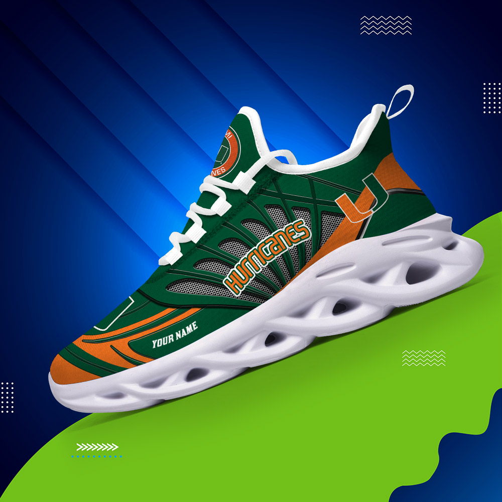Custom Name 36 Miami Hurricanes PERSONALIZED MAX SOUL SHOES DS001 - Famjoys Custom Name 36 Miami Hurricanes PERSONALIZED MAX SOUL SHOES DS001 - Famjoys