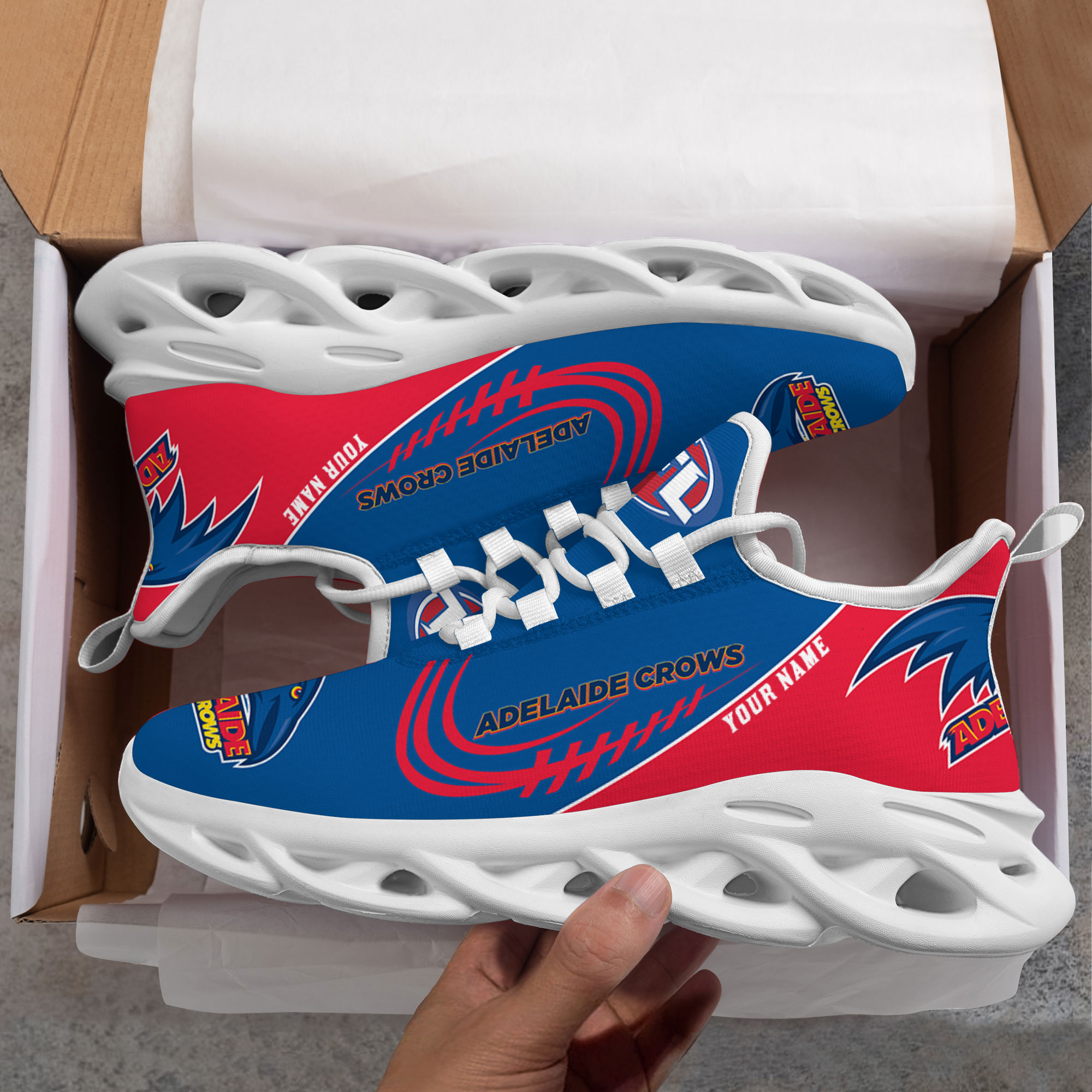 Custom Name Adelaide Crows PERSONALIZED MAX SOUL SHOES DS006 - Famjoys Custom Name Adelaide Crows PERSONALIZED MAX SOUL SHOES DS006 - Famjoys