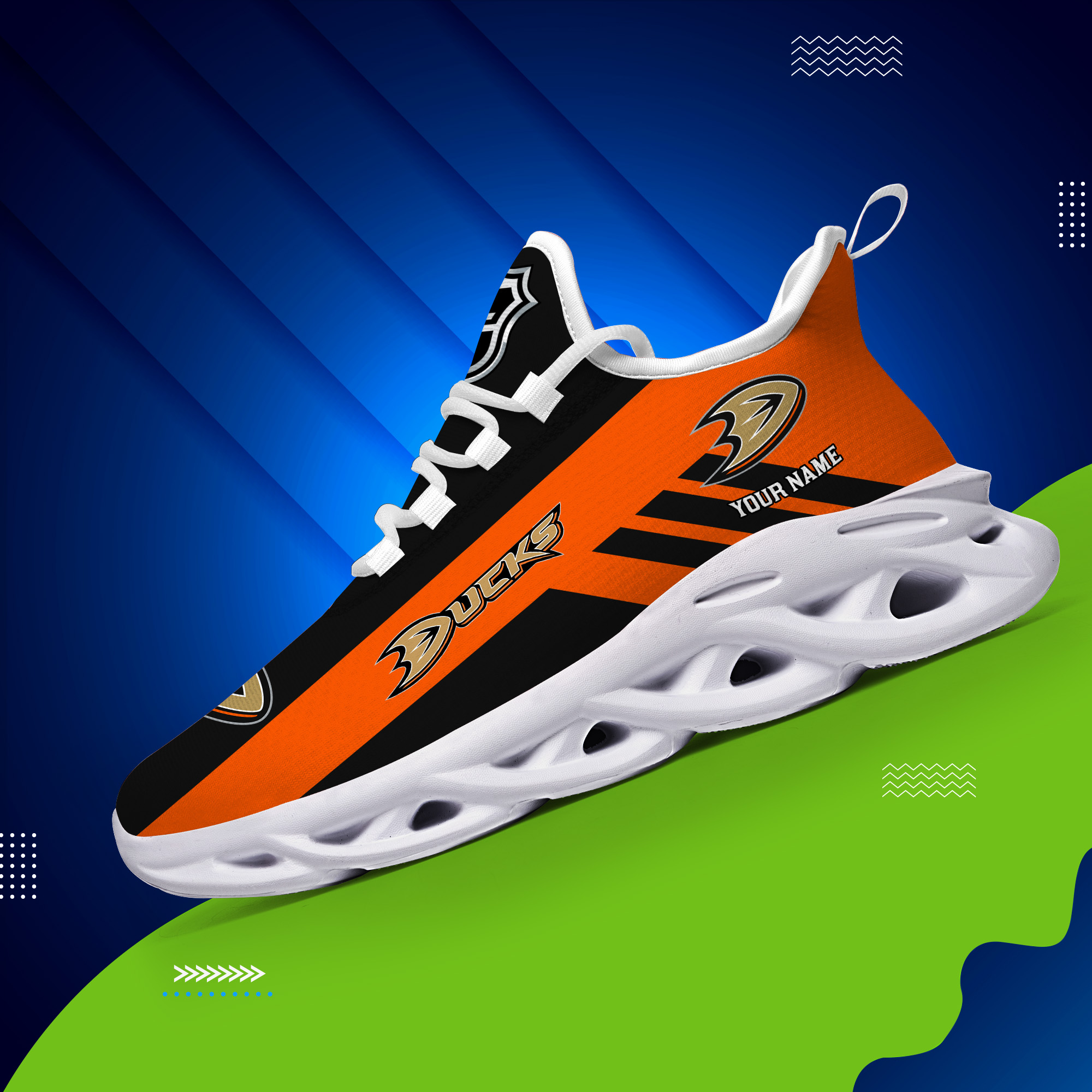 Custom Name Anaheim Ducks PERSONALIZED MAX SOUL SHOES DS004 - Famjoys Custom Name Anaheim Ducks PERSONALIZED MAX SOUL SHOES DS004 - Famjoys