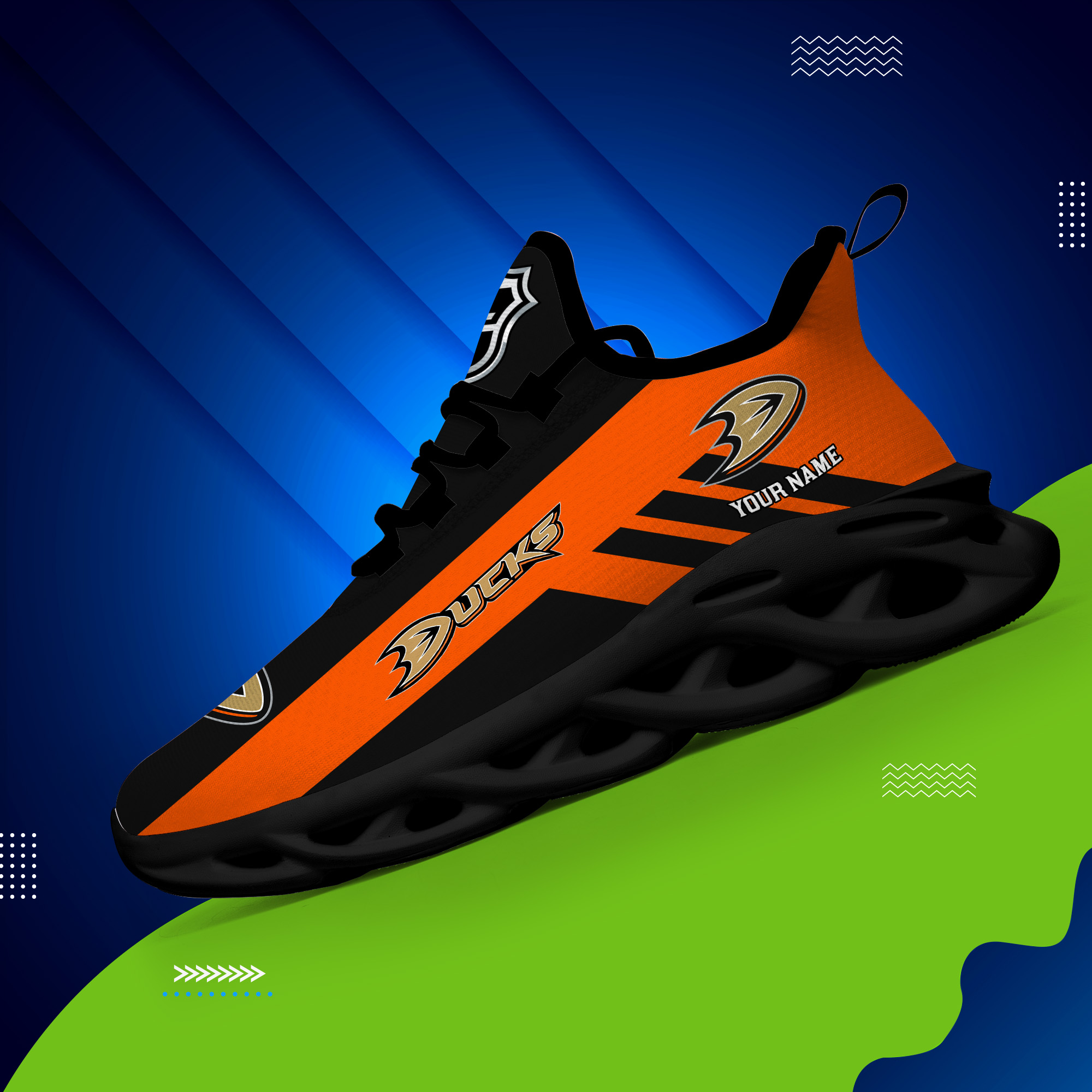 Custom Name Anaheim Ducks PERSONALIZED MAX SOUL SHOES DS004 - Famjoys Custom Name Anaheim Ducks PERSONALIZED MAX SOUL SHOES DS004 - Famjoys