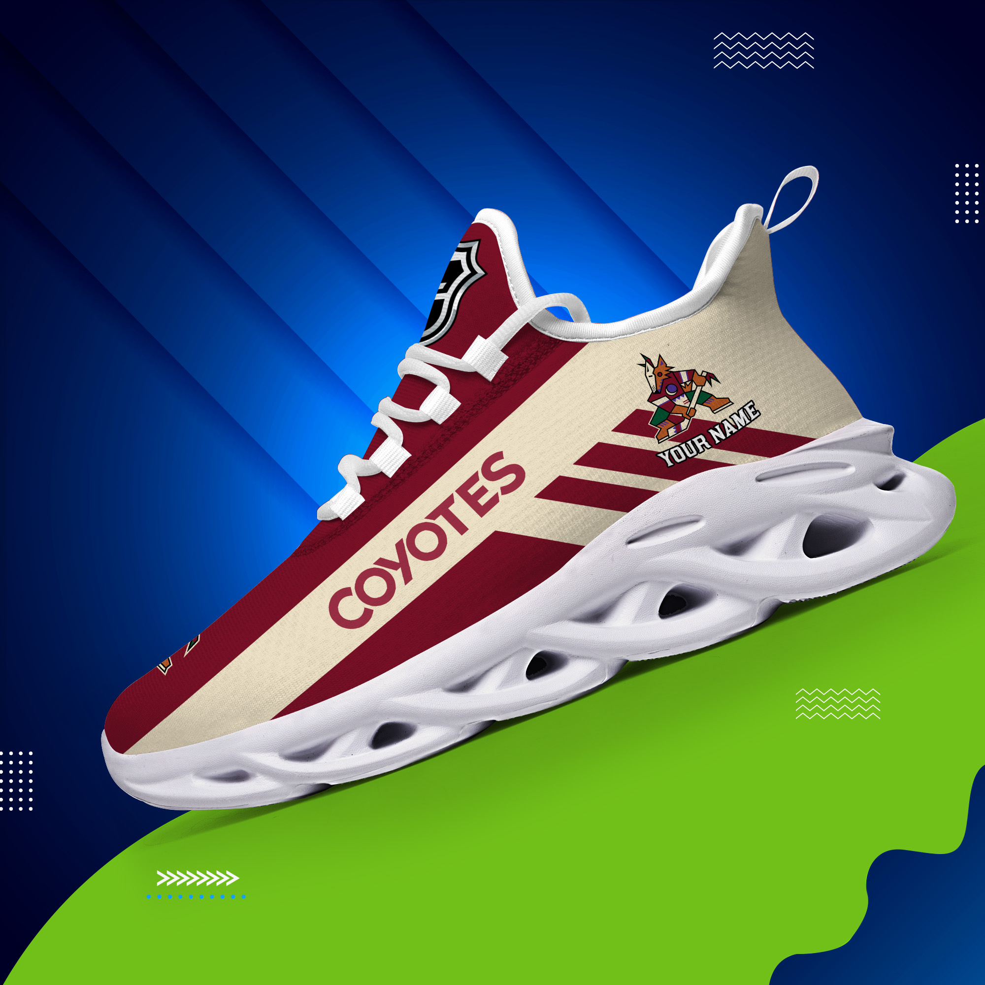 Custom Name Arizona Coyotes PERSONALIZED MAX SOUL SHOES DS004 - Famjoys Custom Name Arizona Coyotes PERSONALIZED MAX SOUL SHOES DS004 - Famjoys