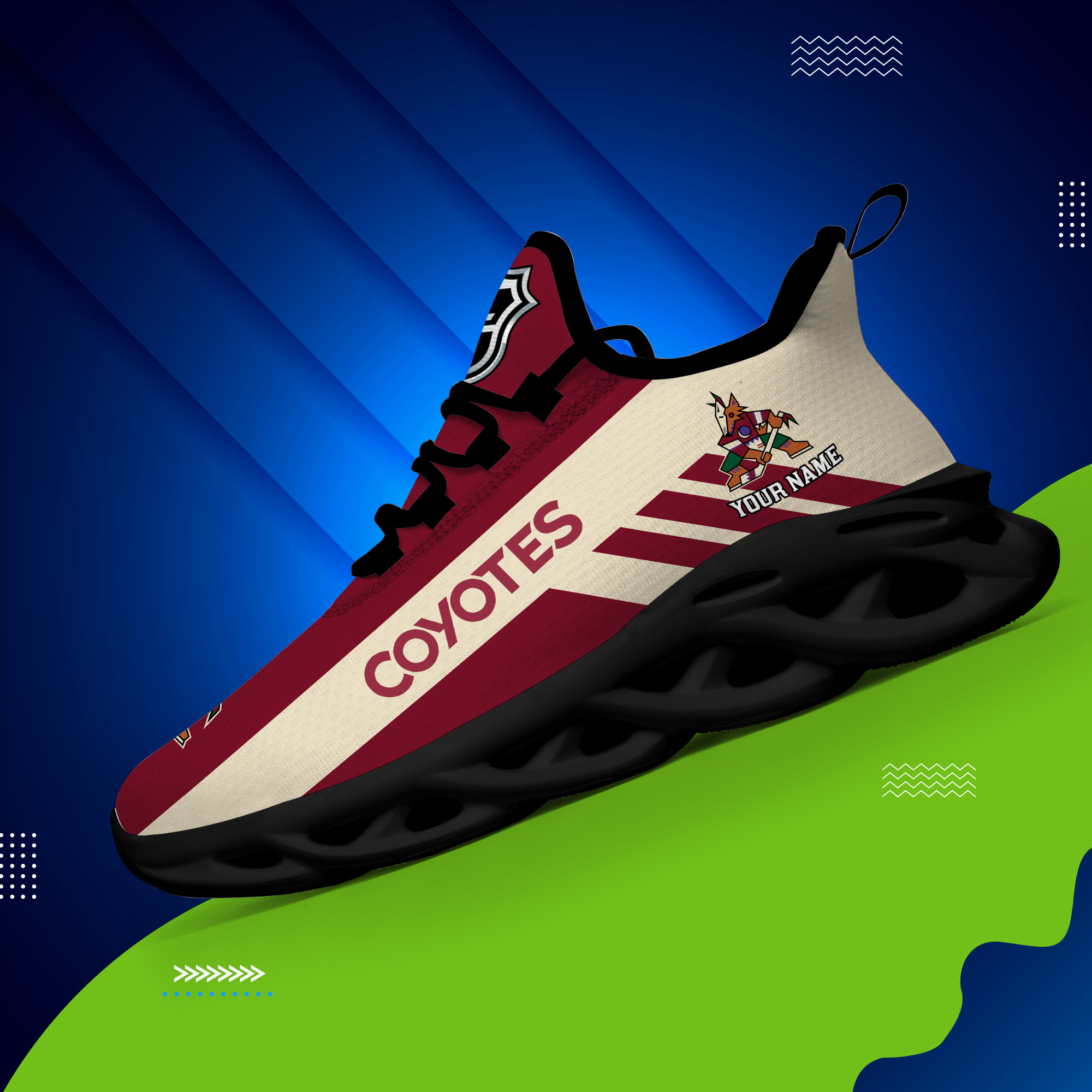 Custom Name Arizona Coyotes PERSONALIZED MAX SOUL SHOES DS004 - Famjoys Custom Name Arizona Coyotes PERSONALIZED MAX SOUL SHOES DS004 - Famjoys