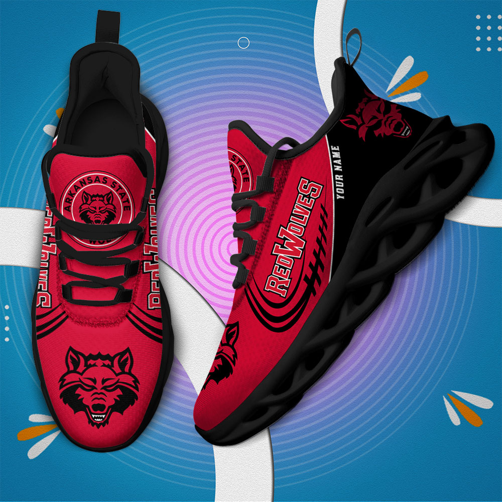 Custom Name Arkansas State Red Wolves PERSONALIZED MAX SOUL SHOES DS006 - Famjoys Custom Name Arkansas State Red Wolves PERSONALIZED MAX SOUL SHOES DS006 - Famjoys