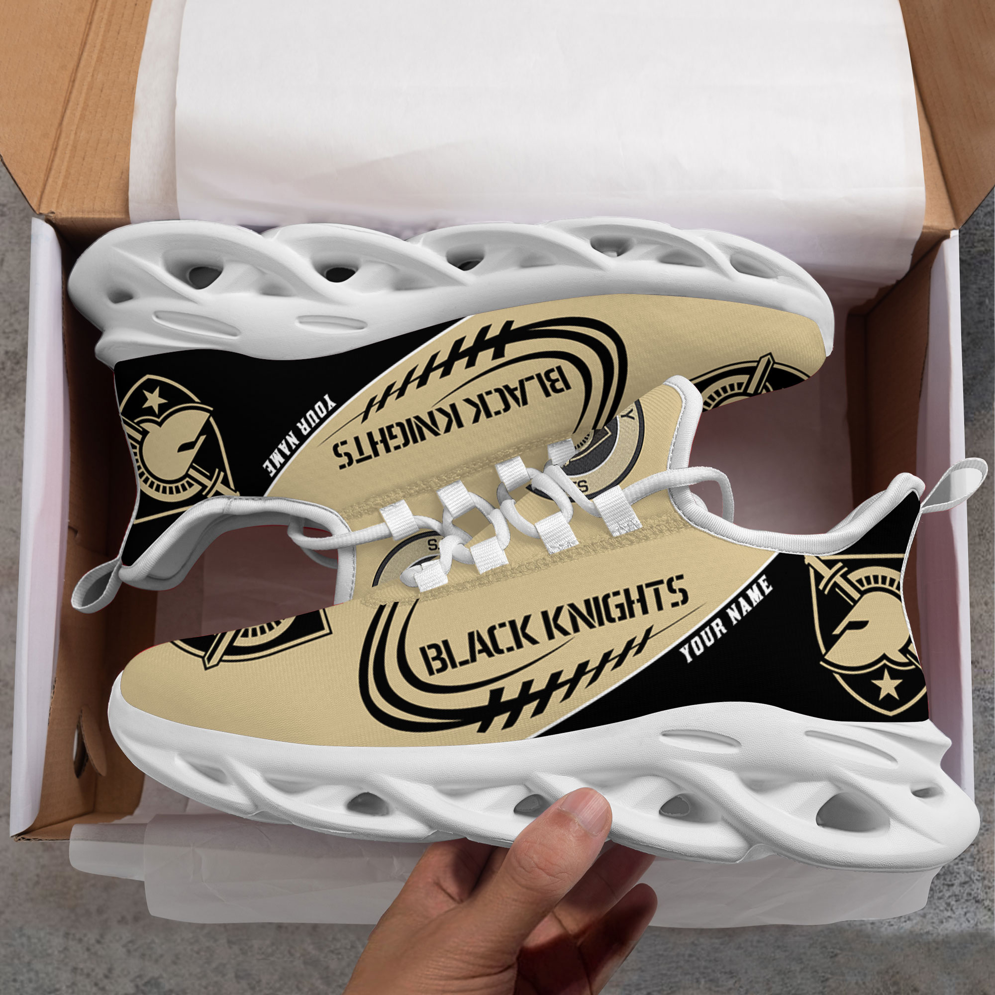Custom Name Army Black Knights PERSONALIZED MAX SOUL SHOES DS006 - Famjoys Custom Name Army Black Knights PERSONALIZED MAX SOUL SHOES DS006 - Famjoys
