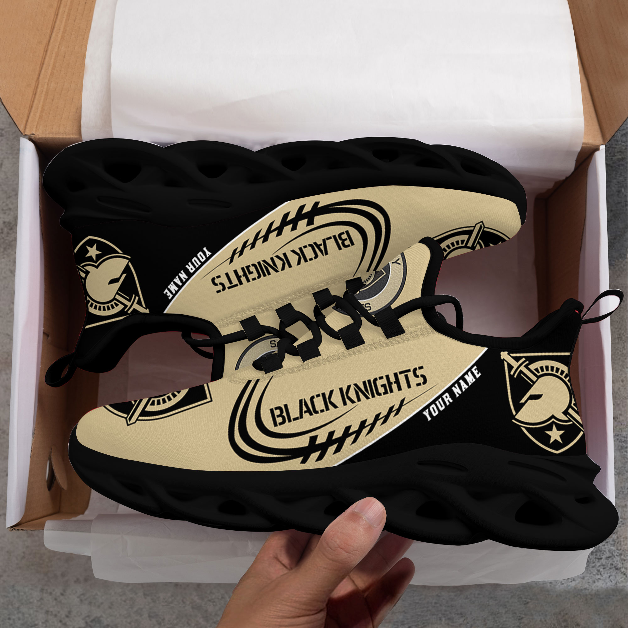Custom Name Army Black Knights PERSONALIZED MAX SOUL SHOES DS006 - Famjoys Custom Name Army Black Knights PERSONALIZED MAX SOUL SHOES DS006 - Famjoys