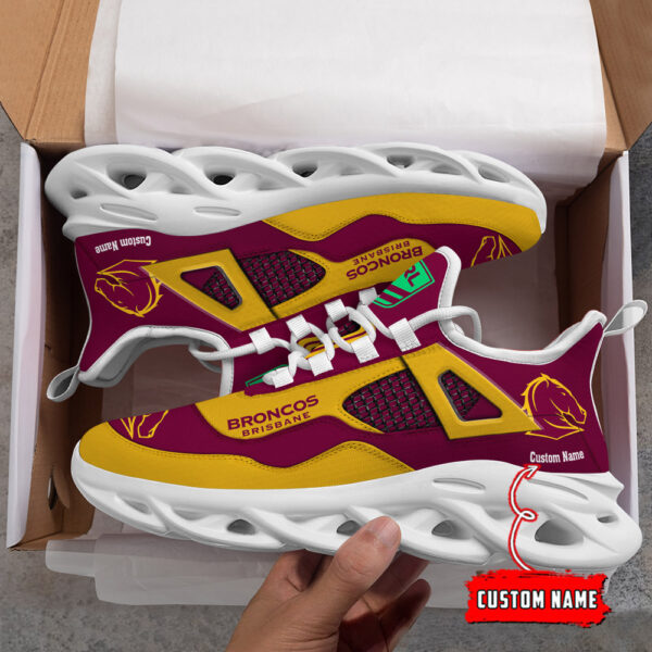 Custom Name Brisbane Broncos NRL MAX SOUL SHOES DS001 - Famjoys Custom Name Brisbane Broncos NRL MAX SOUL SHOES DS001 - Famjoys