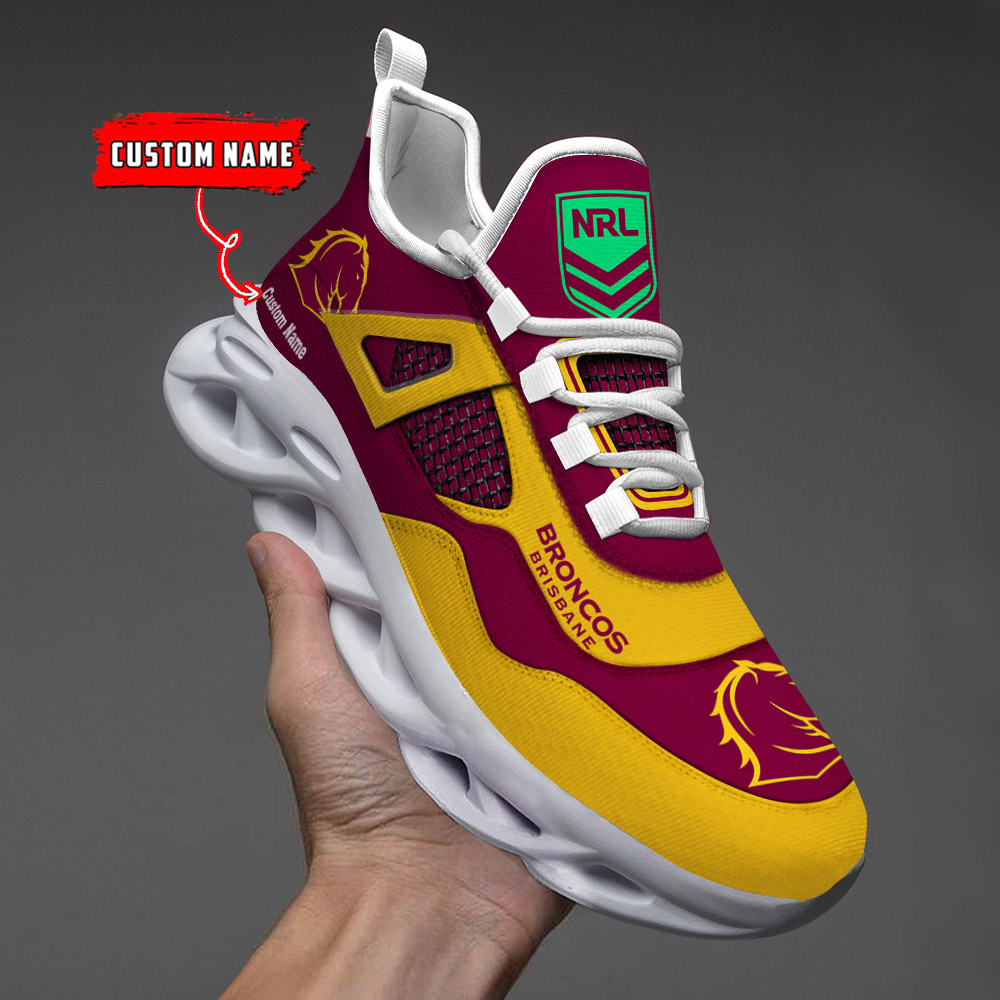 Custom Name Brisbane Broncos NRL MAX SOUL SHOES DS001 - Famjoys Custom Name Brisbane Broncos NRL MAX SOUL SHOES DS001 - Famjoys