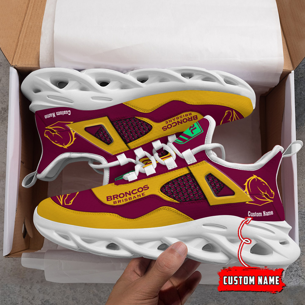 Custom Name Brisbane Broncos NRL MAX SOUL SHOES DS001 - Famjoys Custom Name Brisbane Broncos NRL MAX SOUL SHOES DS001 - Famjoys
