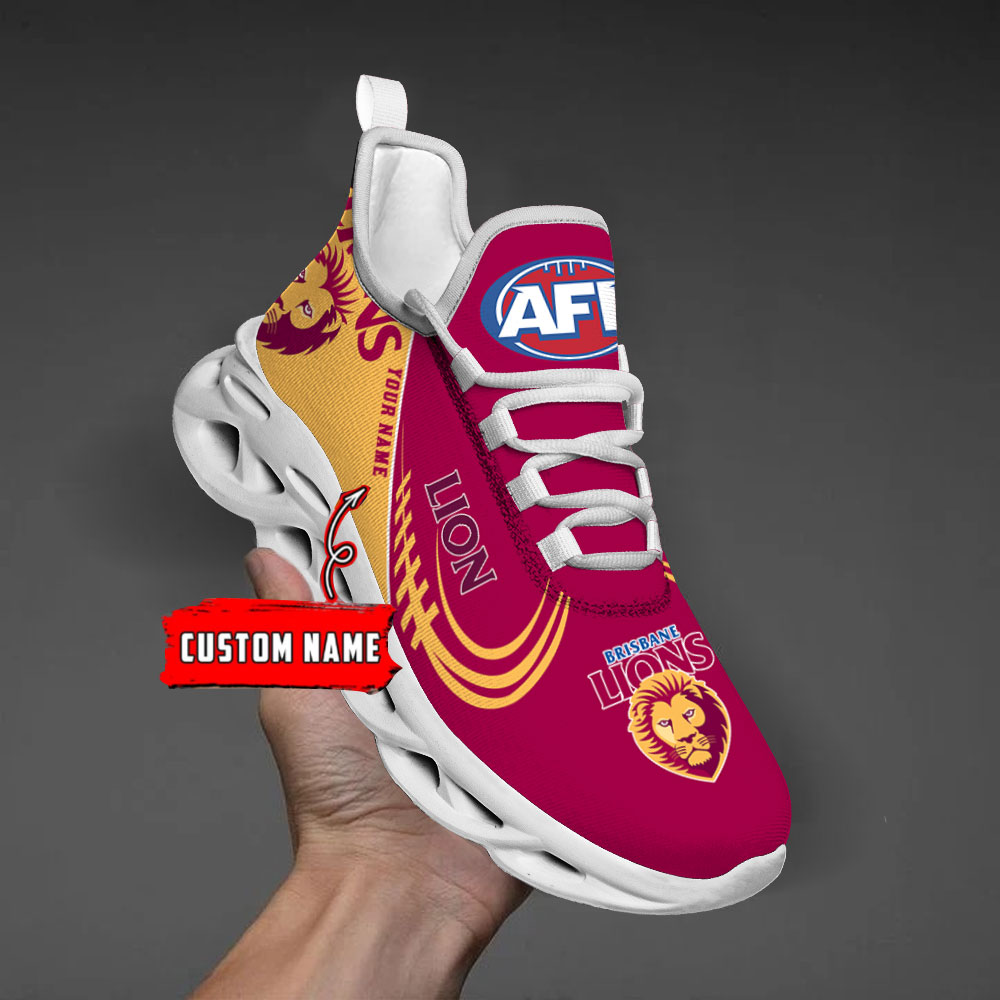 Custom Name Brisbane Lions PERSONALIZED MAX SOUL SHOES DS006 - Famjoys Custom Name Brisbane Lions PERSONALIZED MAX SOUL SHOES DS006 - Famjoys