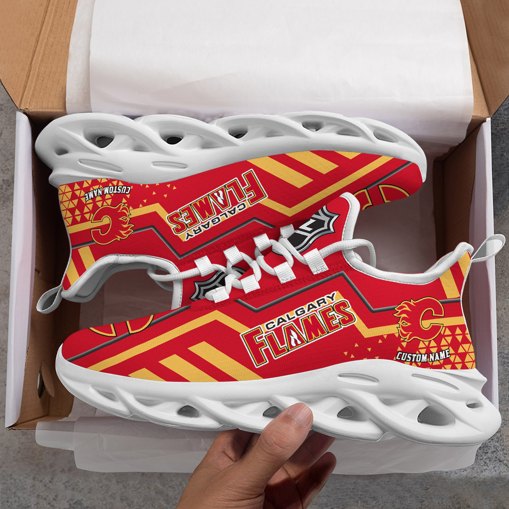 Custom Name Calgary Flames PERSONALIZED MAX SOUL SHOES DS001 NEW 2022 - Famjoys Custom Name Calgary Flames PERSONALIZED MAX SOUL SHOES DS001 NEW 2022 - Famjoys