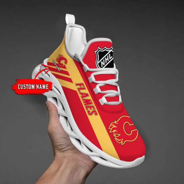 Custom Name Calgary Flames PERSONALIZED MAX SOUL SHOES DS004 - Famjoys Custom Name Calgary Flames PERSONALIZED MAX SOUL SHOES DS004 - Famjoys