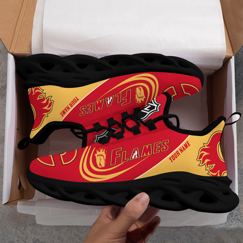 Custom Name Calgary Flames PERSONALIZED MAX SOUL SHOES DS006 - Famjoys Custom Name Calgary Flames PERSONALIZED MAX SOUL SHOES DS006 - Famjoys