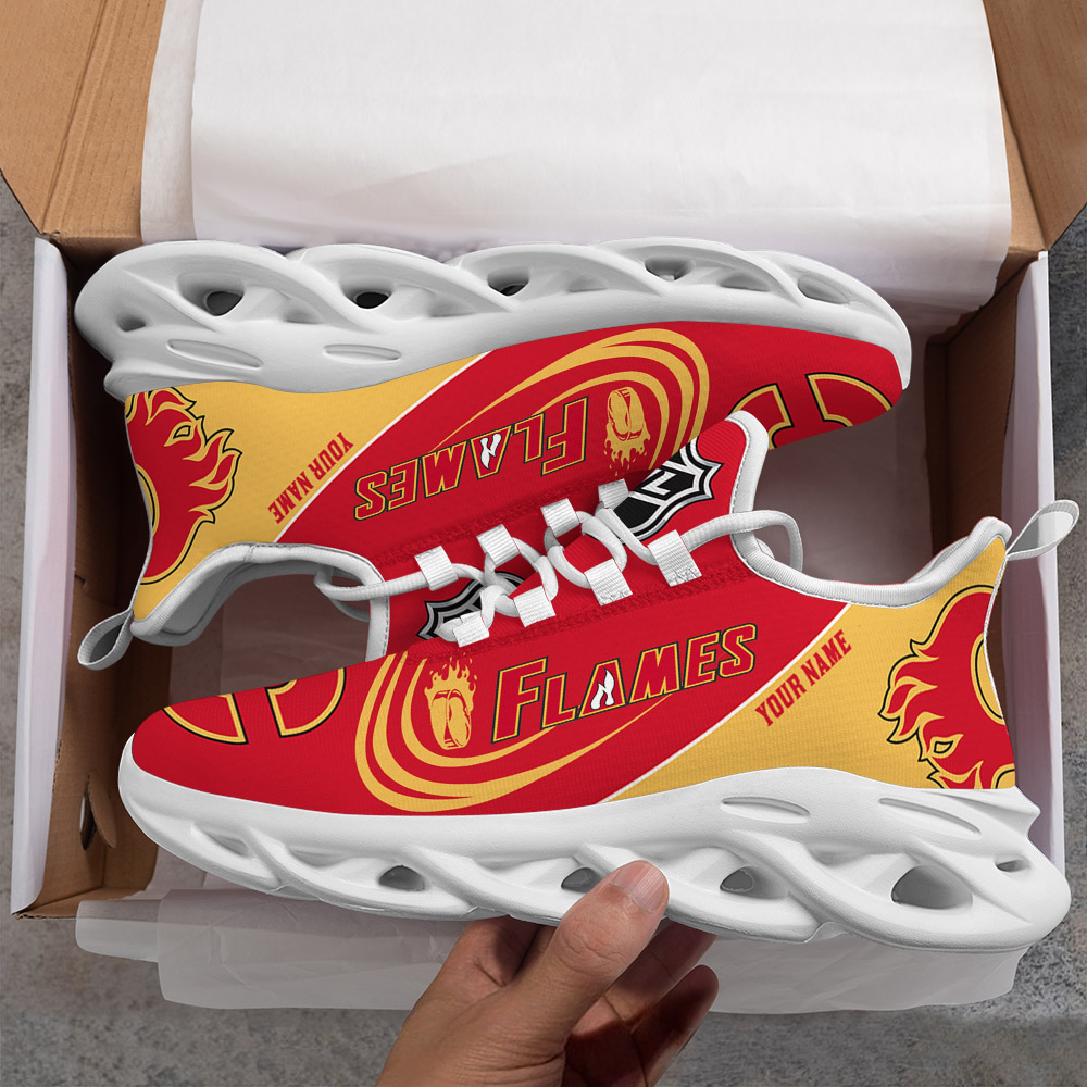 Custom Name Calgary Flames PERSONALIZED MAX SOUL SHOES DS006 - Famjoys Custom Name Calgary Flames PERSONALIZED MAX SOUL SHOES DS006 - Famjoys
