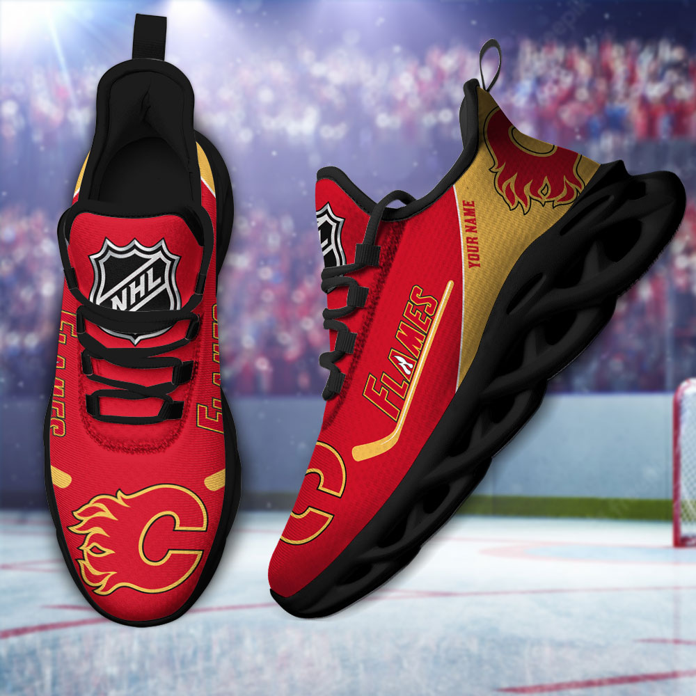Custom Name Calgary Flames PERSONALIZED MAX SOUL SHOES DS006 NEW 2022 M1 - Famjoys Custom Name Calgary Flames PERSONALIZED MAX SOUL SHOES DS006 NEW 2022 M1 - Famjoys